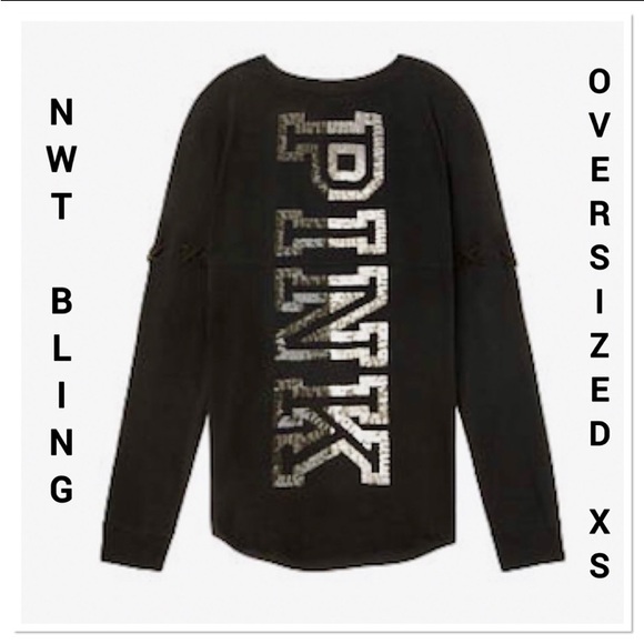 PINK Victoria's Secret Tops - NWT VS PINK XS CREW LONG SLEEVE TSHIRT